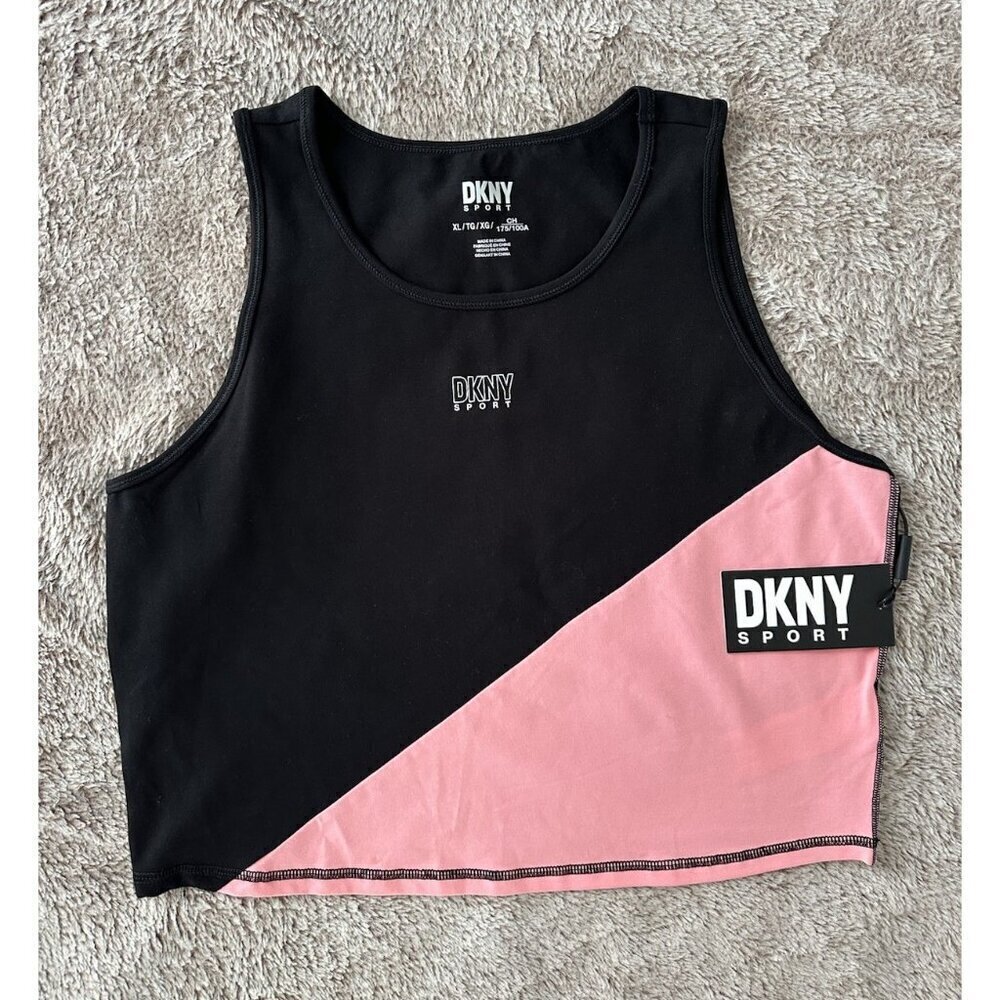 DKNY Women’s Colorblocked Cropped Tank Top XL New $50 - Picture 3 of 9